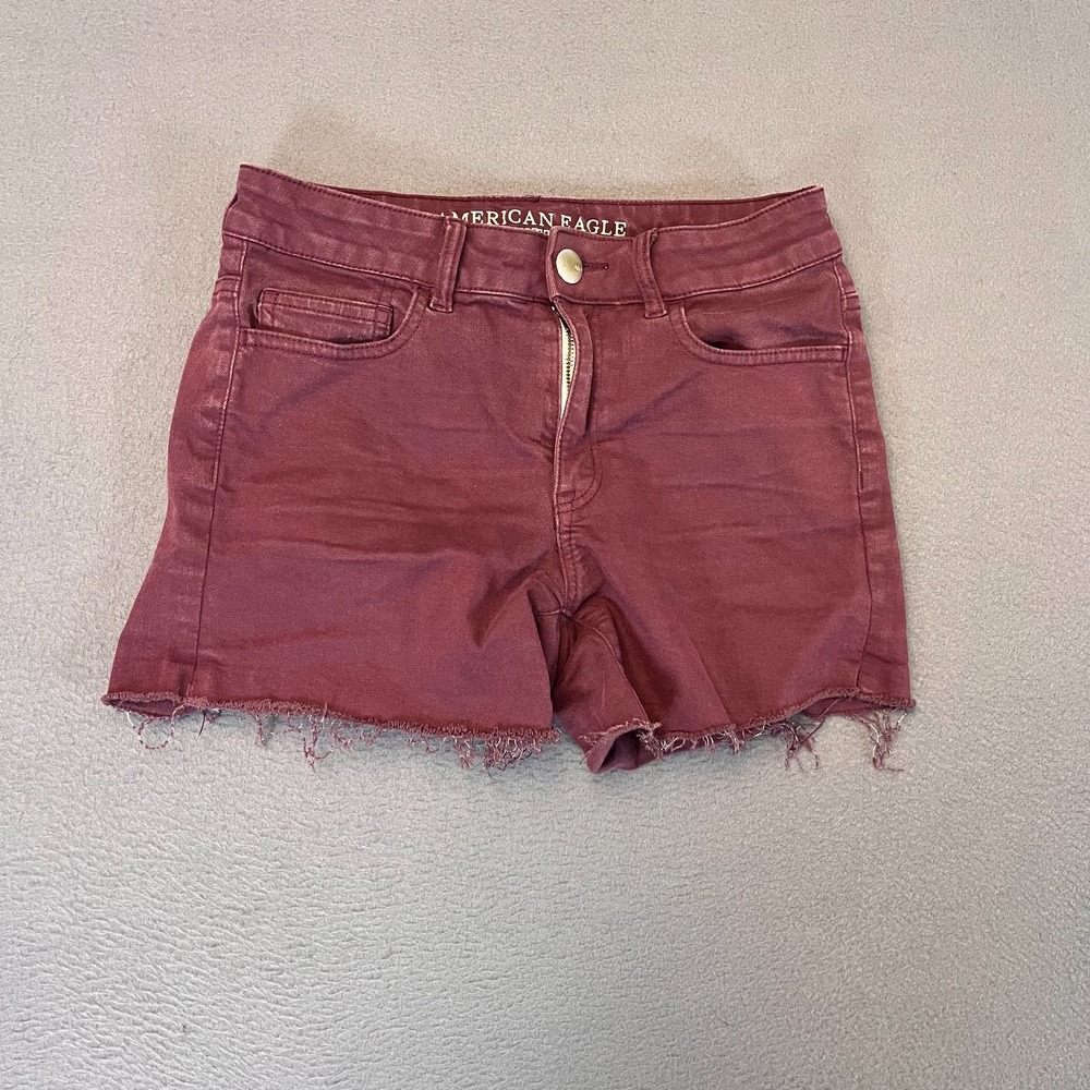 American Eagle Outfitters Super Stretch High Rise Shortie Shorts Womens 4 Purple